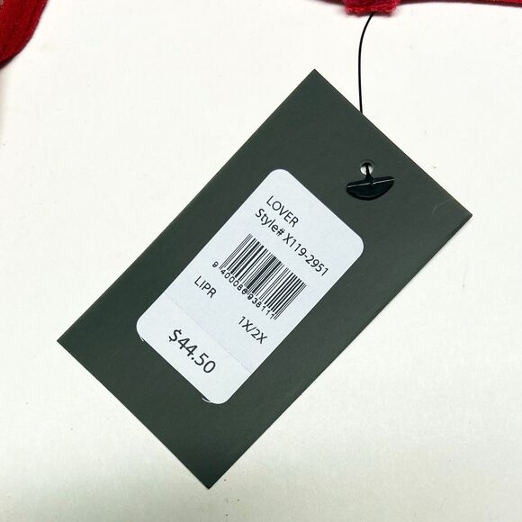 Frederick's of Hollywood Lover Bra & Panty Set Size 1X/2X Red Lace Hearts NEW - Picture 9 of 9